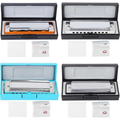 Harmonica Blues Harmonica 10 Holes Mouthorgan A/Ab/Bb/E/F/G Key ABS Resin Professional Beginner Woodwind Instrument with Bag