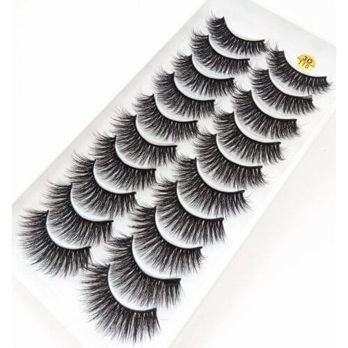 HBZGTLAD 10pairs 3D Mink Lashes Natural Long False Eyelashes Dramatic Volume Fake Lashes Makeup Eyelash Extension Silk Eyelashes