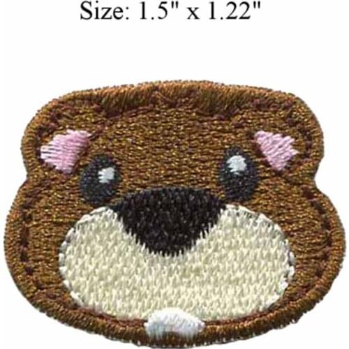 The brown small bear 1.5"wide embroidery for collar applique/embroidery lace applique/chile