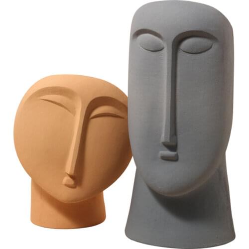 Creative Simple Face Ceramic Vase Living Room Flower Arrangement Dried Flower Modern Portrait Vase Home Decoration Accessories