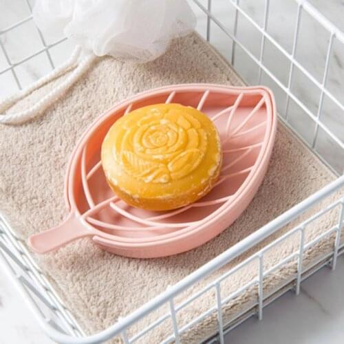 Creative Leaf shape soap holder Shower Double Draining Tray Rack Non-slip Soap Box Bathroom Home Accessories