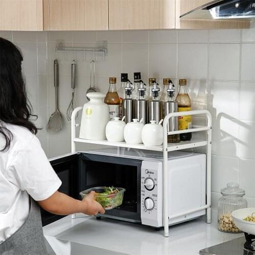 Kitchen Storage Rack Microwave Oven Shelf Bracket Support Seasoning Bottle Holder Spice Organizer Rack Ktichen Shelves