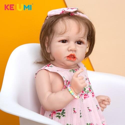 New Arrive Full Silicone Reborn Baby Dolls Life Like KEIMUI Newborn Toddler Boneca Bath Toys Kids Bithday Gift Wholesale