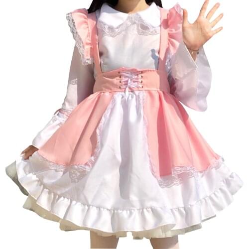 Sweet Lolita Dress French Maid Waiter Costume Women Sexy Mini Pinafore Cute Ouji Outfit Halloween Cosplay For Girls Plus Size