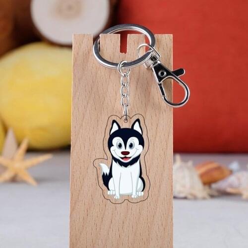 Cute Dog Animal Dogs Keychain Husky Shiba Keychains For Pet Lovers Dog Jewelry Woman Car Bag Acrylic Key Rings