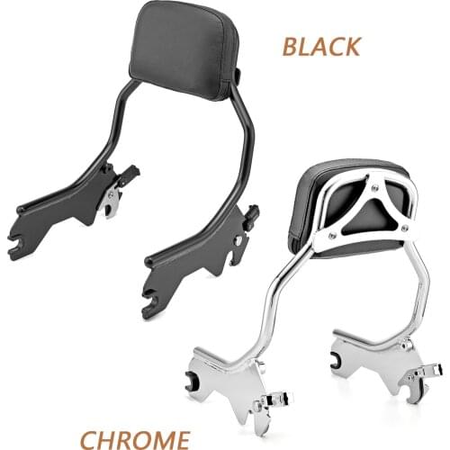 Motorcycle Chrome Black Passenger Backrest Sissy Bar For Harley 2018-2021 FLDE FLHC FLHCS FLSL FXBB FXBBS FXST Two-up Seats