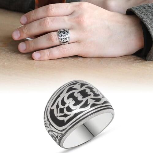 Tesbihane Erzurum Handwork Enamel 925 Sterling Silver Men 'S Ring