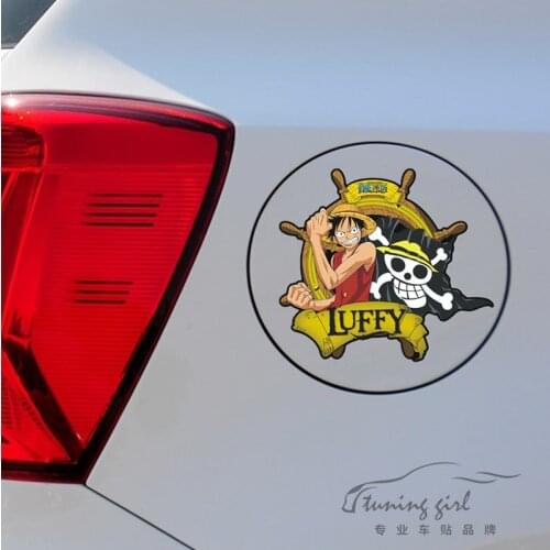 Car Stickers ONE PIECE Monkey Luffy Pirate Cartoon Colorful Creative Decals For Fuel Tank Cap Auto Tuning Styling Waterproof D15