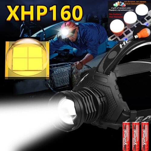 NEWEST XHP160 High Powerful Headlamp Flashlight Head Torch LED USB Headlight 18650 Rechargeable Fishing Lantern Head Light