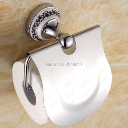 New Arrival Toilet Roll Paper Holder Kitchen Tissue Box Golden/Chrome Finish SUS Bathroom Accessories Wall Mounted ZR2310