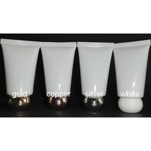 Wholesale100pcs/lot 30ml round white empty soft tube, cosmetic empty tube, cream tube with Al. cap
