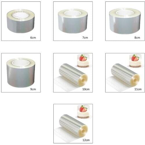 Cake Collars 2.3 x 1968 IN, PET Material Rolls, Clear Cake Strips, Transparent Cake Rolls, Mousse Cake Acetate Sheets