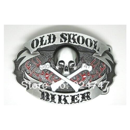 Old School Biker Skull Belt Buckle
