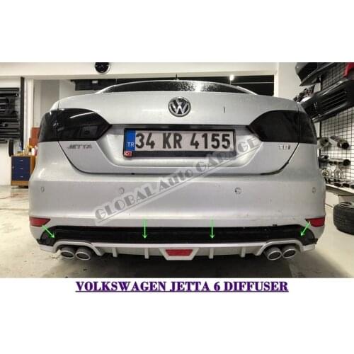 For Vw Volkswagen Jetta 6 Diffuser 2010-2020 Rear Bumper Extension Attachment Car Styling Auto Universal Spilitter Accessory Lip