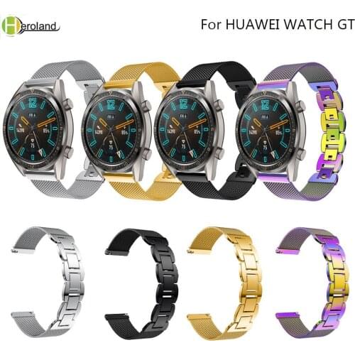 Milanese 22mm Watch Strap Stainless Steel For Huawei Watch GT 46mm / 42mm metal Watchband For HUAWEI WATCH GT 2 46mm Wrist belt