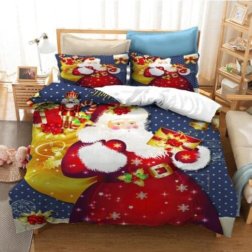 3D Printed Christmas Duvet Cover Red Festival Bedding Set Warm Bedding Set For Winter Queen Size Cute Home Textiles For Kids