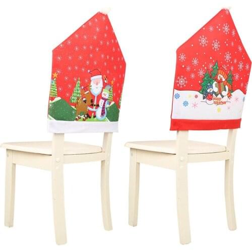 Christmas Santa Claus snowman printed chair cover non-woven printed chair cover
