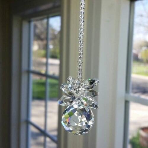 Crystal guardian angel sun catcher/window rainbow maker/home car ornaments garden decoration pineapple pendant/crystal pineapple