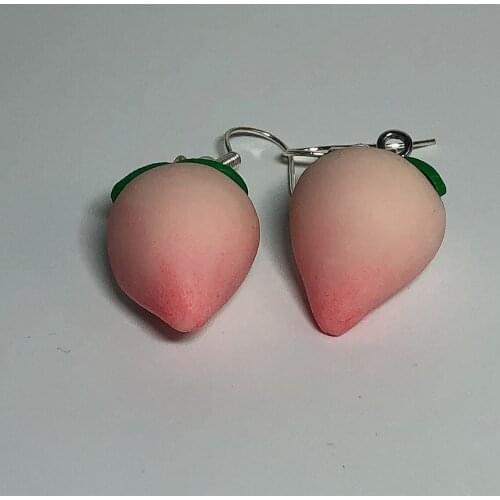 1 Pair Fashion Handmade Resin Three-Dimensional Peach Small Mushroom Pendant Tomato For Women Earrings Jewelry Accessories Gift