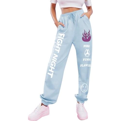 White Letter Pants Original Harajuku Women Cotton High Waist Joggers Warm Sweatpants Gothic Graphic Vintage Tracksuit Bottoms