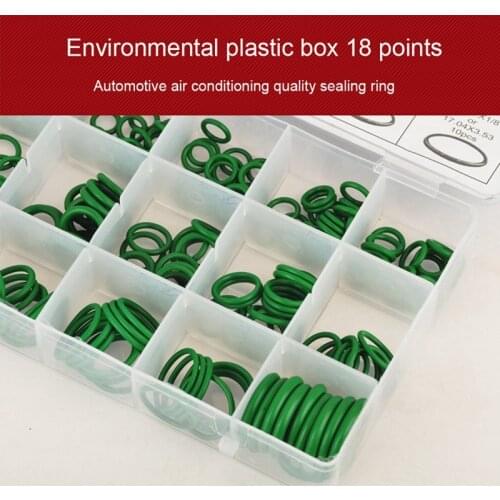 18 Grid 270pcs Rubber O Ring O-Ring Seals Gasket Silicone Rubber Ring Car Air Conditioner Compressor Seal Ring