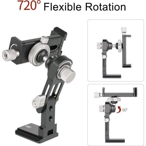 Andoer SJ-04 Phone Clip Cellphone Holder Clamp Desktop Stand 720° Rotation with Cold Shoe Mount for iPhone Xiaomi Smartphones