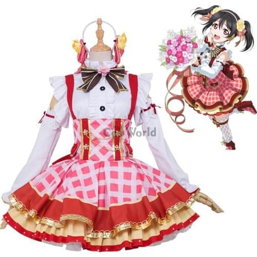 Love Live School Idol Project Yazawa Nico Flower Bouquet Dress Uniform Outfit Anime Cosplay Costumes