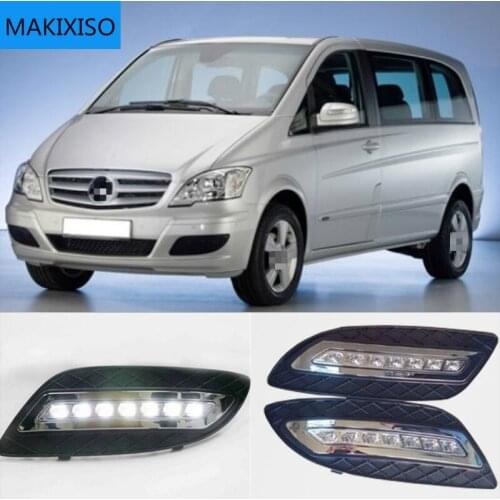 2Pcs For Mercedes Benz viano 2011 2012 2013 2014 12V Daytime Car Light Car LED DRL Fog Lamp Decoration Running Light