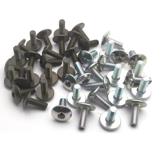 20pcs Big Flat Round Head Inner Hexagon Screw Bolt M6 6mm M6X16 for Motorcycle Scooter ATV Moped Plastic Cover