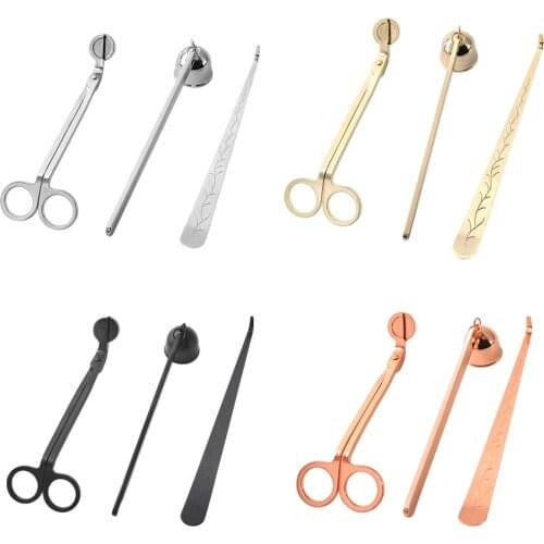 3pcs Candle Snuffer Wick Oil Lamps Trimmer Scissor Cutter Accessories Parts