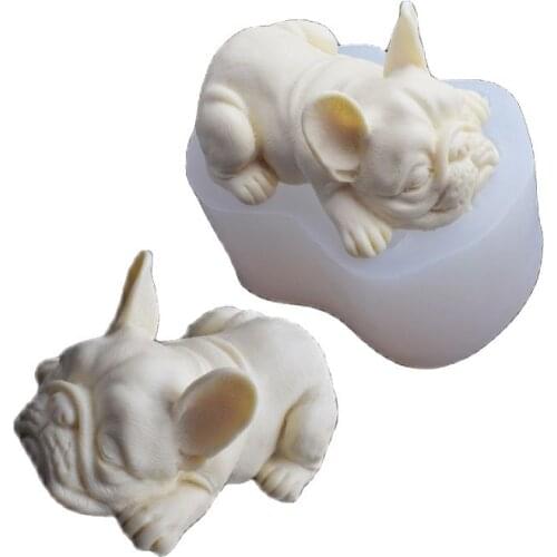 3D French Bulldog Soap Mold Silicone Mold for Fondant Chocolate Candy Cake Decorating Candle Silicone Molds for Soap Making