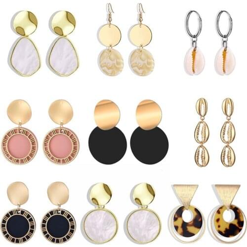 ALIUTOM 2020 Fashion Korean Statement Drop Earrings for Women Bohemian Geometric Pendant Earrings Brincos Wedding Jewelry Gifts