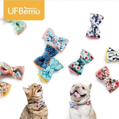 1pc Printed Cat Dog Bow Loverly Bowknot Ties For Puppy Dogs Pet Accessories Headwear Grooming decorative necklace for kitten