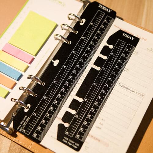 Loose-leaf notebook A5 A6 notepad loose leaf bookmark today black pvc ruler today for daily use quick page finder