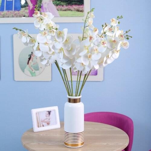 6pcs（8 heads）Butterfly Orchid Flowers Artificial Silk Flowers Butterfly Moth Fake Flower Wedding Party Home Festival Decoration