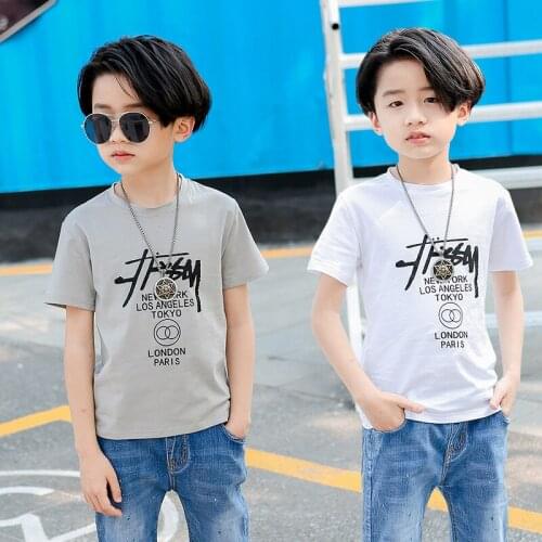 Kids T Shirt Short Sleeve T-shirts for Boys Tops Shirts Baby Boys Clothes Girls Shirts Cotton Boys T shirt Fashion 4-12Y