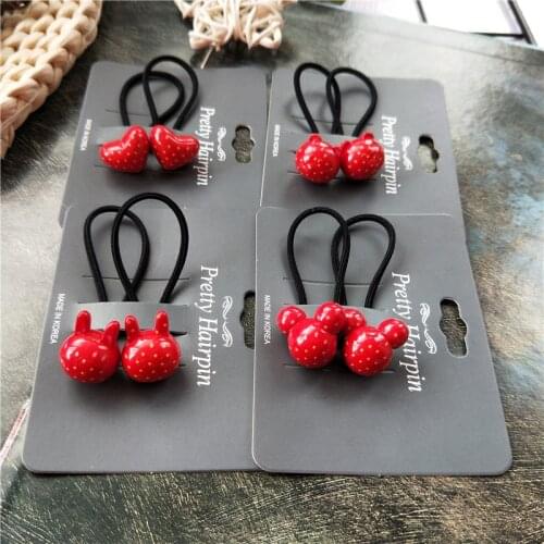 2PCS New Rabbit Wave Point Princess Headwear Kids Elastic Hair Bands Cute Children Ropes Girls Accessories Baby Headdress