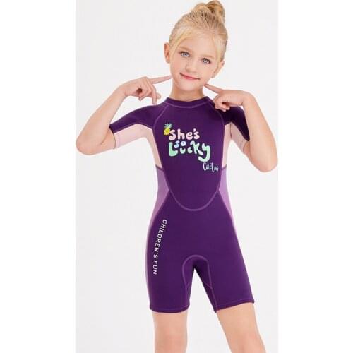 Long & Short Sleeve Back Zipper Kids Swimwear 2.5MM Neoprene Wetsuit Children Diving Suit Sailing Clothes Girl Swimsuit Fishing