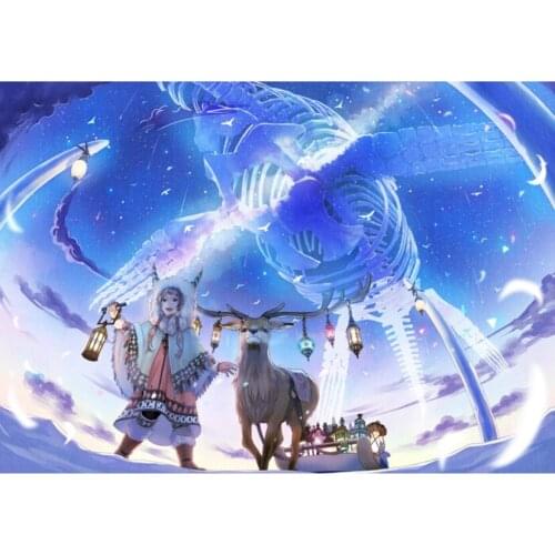 DIY Full Diamond Painting Anime Beautiful Starry Sky Fantasy Drill Embroidery Mosaic Machine Cross Stitch Handcraft Gift JX299