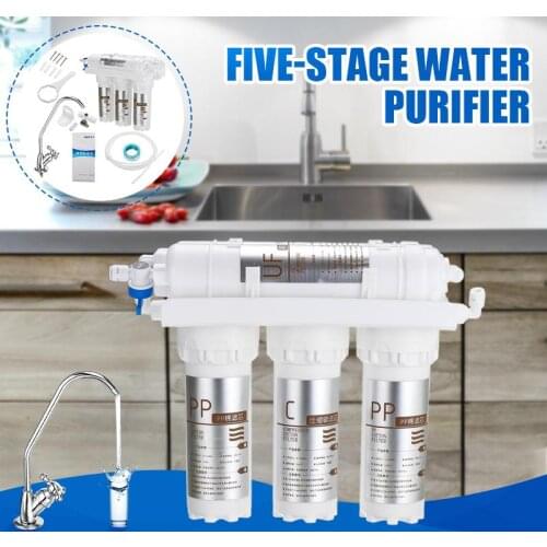New 3+2 Ultrafiltration Drinking Water Filter System Home Kitchen Water Purifier With Faucet Tap Water Filter Cartridge Kits