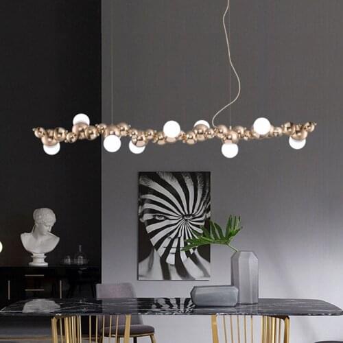 Italy Designer Stainless Steel Ball Led Pendant Lamp Art Caterpillar Gallery Livingroom Studio Bar Decoration Hanging Lighting