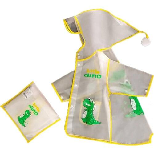 Lightweight Stylish Children Hooded Rainwear Jacket Elastic Kids Raincoat Transparent for School