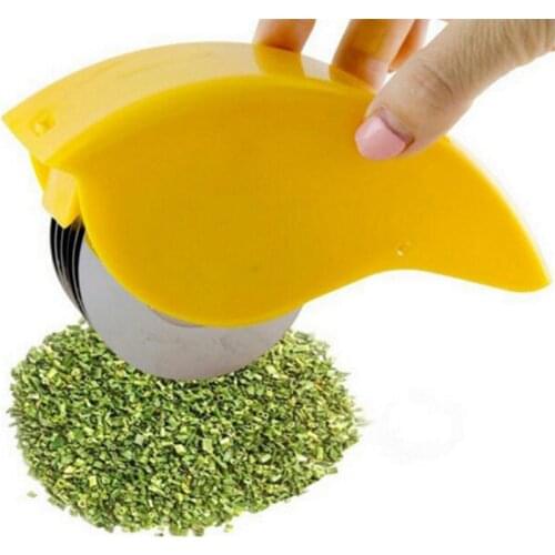 Stainless Steel Blade Kitchen Vegetable Chop Herb Rolling Roll Rollers Mincer Manual Hand Scallion Cutter Slicers 6 Household