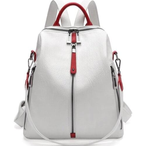 Real Leather Backpack Women Fashion White Designer Backpacks Women High Quality Mini Backpack Mochila Feminina School Bags