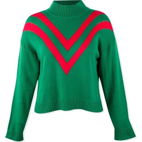 Neatie kiddie Fashion Stripe Women Autumn Winter Knitted Sweater Pull femme Loose Pullovers Streetwear Casual Jumper