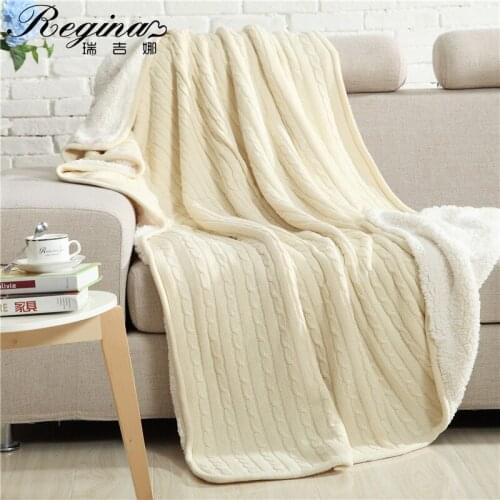 REGINA Brand Autumn Winter Fleece Lined Blanket Contracted Style Women Wearable Shawl Waem Bedspread On The Bed Thick Sofa Throw