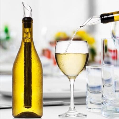 Wine chillers stick Stainless Steel Wine Bottle Coolers Chill Wine Chill cool Stick Rod with Pourer LX4212