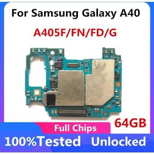 Original Unlocked For Samsung Galaxy A40 A405F/FN/ Motherboard A405FD/G Mainboard Full Chips Android System 64GB A405F / A405FN