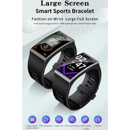 Original V12 Smart band 1.91inch Full Touch screen curved 3D glass IP68 waterproof Heart Rate Sleep Stress multiple sports mode