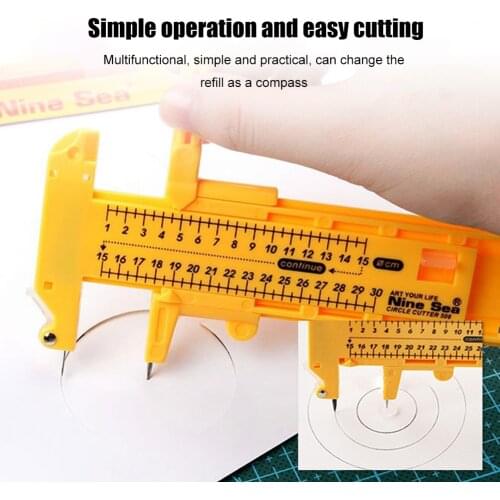 Portable Compass Circular Cutter Adjustable Graphic Designing Model Circle Lock Slot Hand Craft Accessory Rotary Paper Cutting T